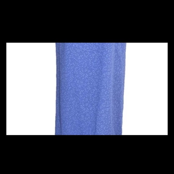 Vintage Maxi Dress Leaves Print M Blue White With Matching Jacket Zippered - Picture 6 of 15